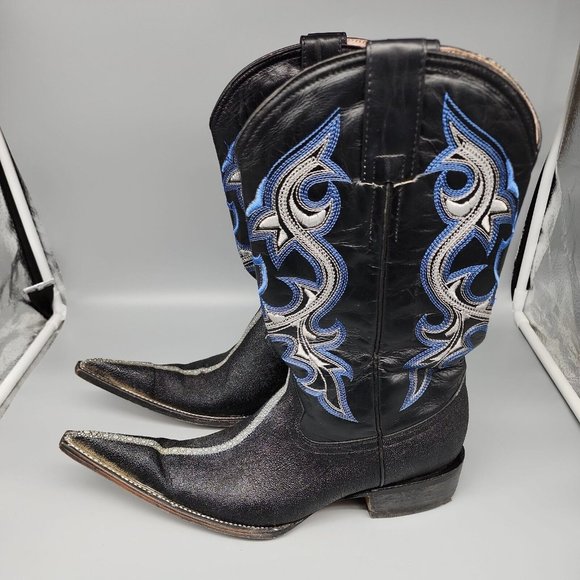 jar boots Shoes Vintage Wild West Western Boots Stingray Exotic